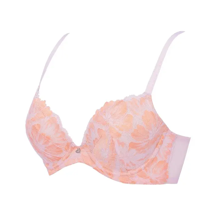 【SALE】カーヴィースリムブラ フラワーハグズ, ピンク, product image number 2