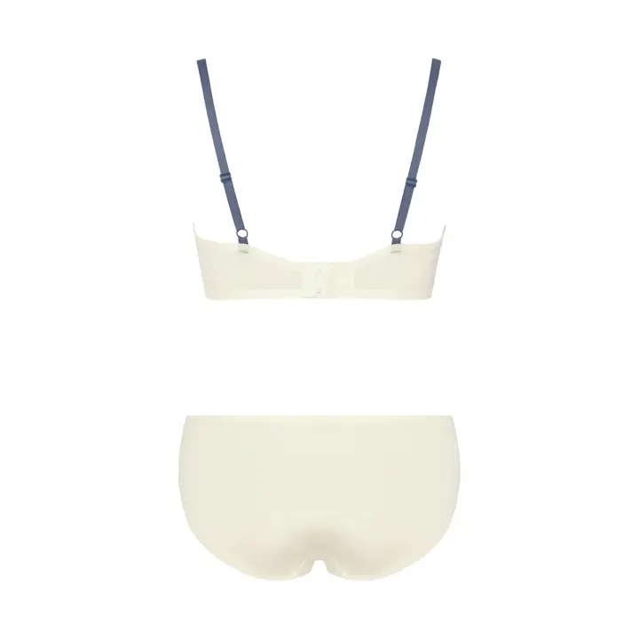 Daily Plus  脇高ブラ ブラ＆ショーツセット ボタニカルモザイク, ホワイト, product image number 1