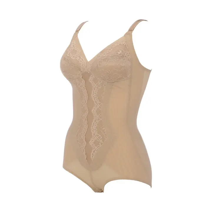 ひきしめ美シルエット ボディスーツ, ベージュ, product image number 2