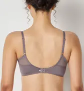 【SALE】夢みるブラ ノンワイヤー スリムライン ラブブロッサムズ, グレー, model image number 2