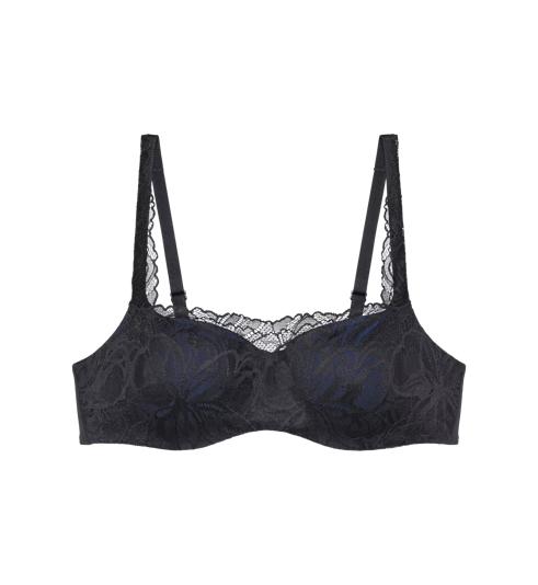 Triumph BODY MAKE UP ILLUSION LACE BALCONETTE BRA - Black \u0026 navy - Wired Padded