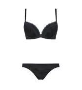 【SALE】エントリーコレクション 寄せブラ ブラ＆ショーツセット クワイエットフリル, ブラック, product image number 1