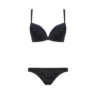【SALE】エントリーコレクション 寄せブラ ブラ＆ショーツセット クワイエットフリル, ブラック, product image number 1