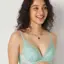 【SALE】チャーミングラマー スリムライン DeepV ブラジャー ヴィンテージベール, グリーン, model image number 0