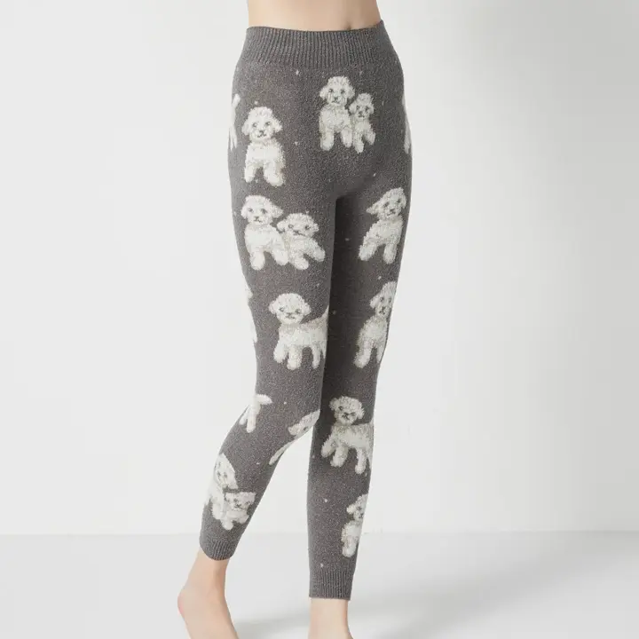 【SALE】スロギー “ほっ”とアイテム 9分丈ニットパンツ, ホワイト, model image number 0