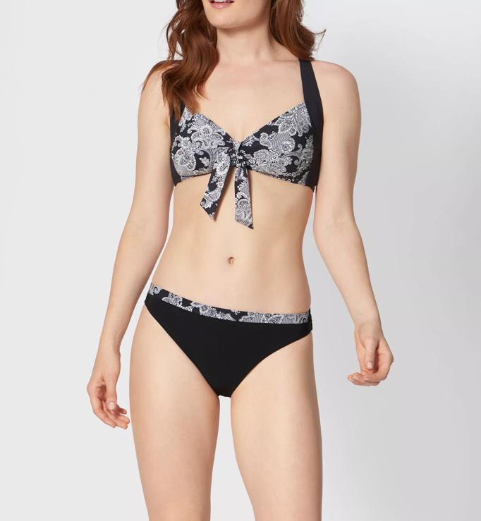 Triumph Charm Elegance Knot Underwired Bikini Bra Svart mönstrad