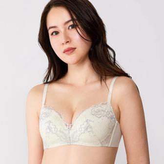 優々ブラ630 ノンワイヤーブラジャー, ホワイト, model image number 0