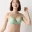 夢みるブラ ノンワイヤー ブラジャー レインボーリリー, グリーン, model image number 0