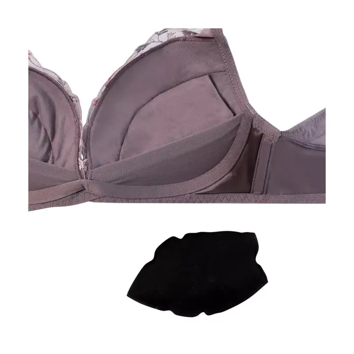 【SALE】夢みるブラ ノンワイヤー スリムライン ラブブロッサムズ, グレー, product image number 3