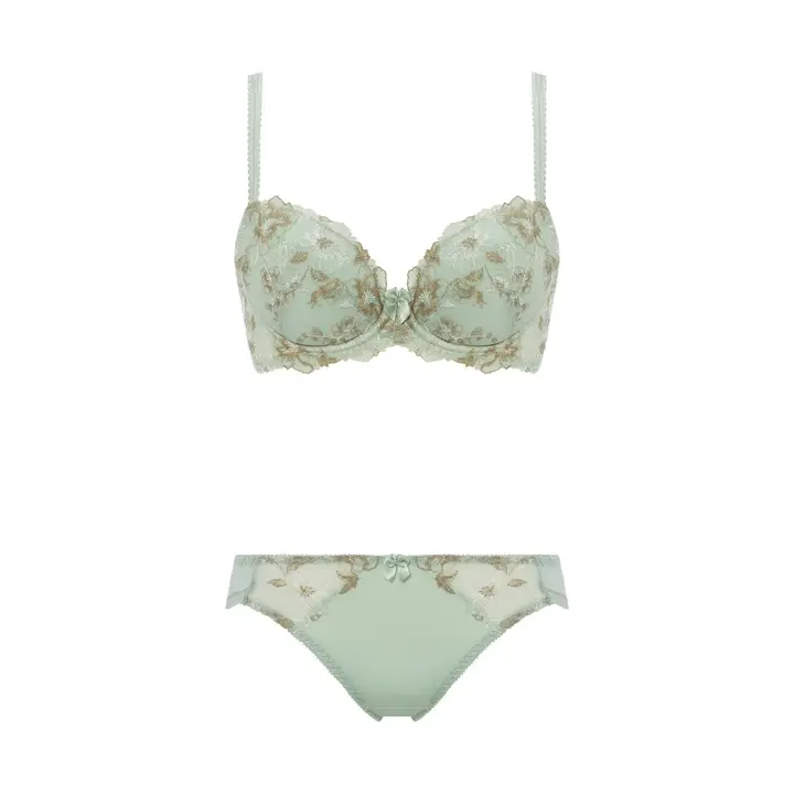 【WEB限定】美胸ソフトブラ クラッシーペタルズ ブラ＆ショーツセット, イエロー, product image number 1