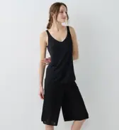 【SALE】クールマックス(R)5210 ラウンドキャミソール, ブラック, model image number 1