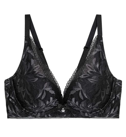 Triumph AQUA BLOOM WIRED PUSH UP DEEP V BRA - Black - Wired