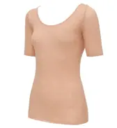 【SALE】薄くて軽い インナー5170 3分袖トップ, ブラウン, product image number 1