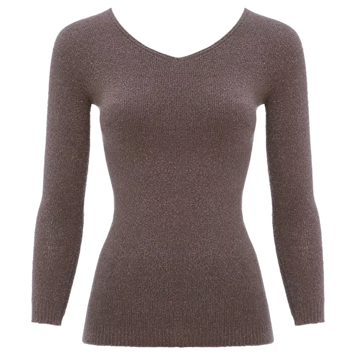 スロギー ホイップタッチ 7分袖インナートップ【一部カラーSALE】, グレー, product image number 0