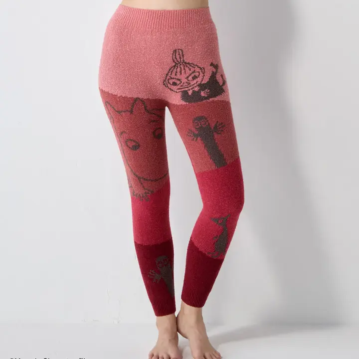 スロギーG073 ムーミン 9分丈ニットパンツ, レッド, model image number 0