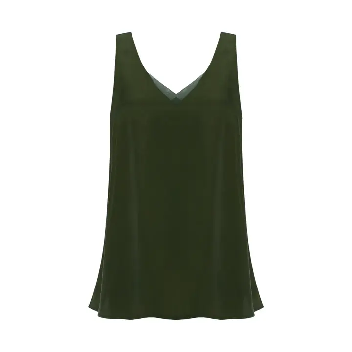トリンプ |&nbsp;エスバイ サテン タンクトップ, グリーン, product image number 0