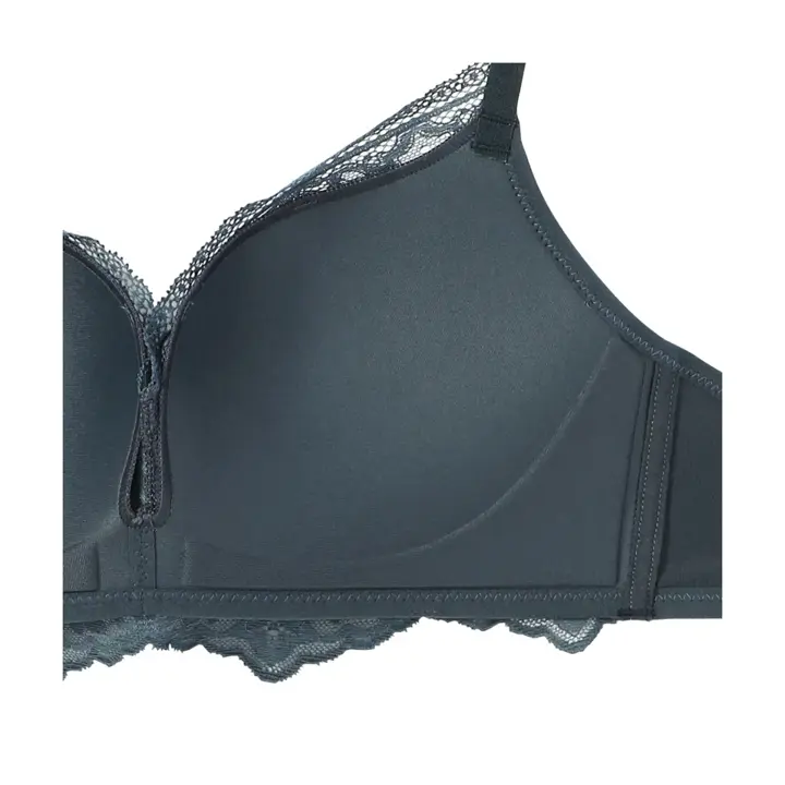 Daily Plus らくふわノンワイヤー ブラ＆ショーツセット, グレー, product image number 4