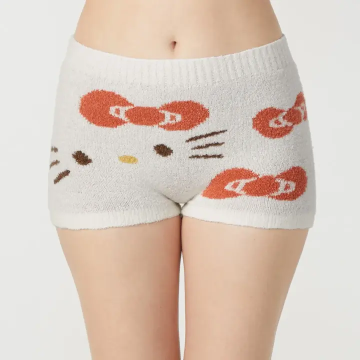 【WEB/アウトレット限定】スロギーG063 ハローキティ 1分丈ニットパンツ, ホワイト, model image number 0