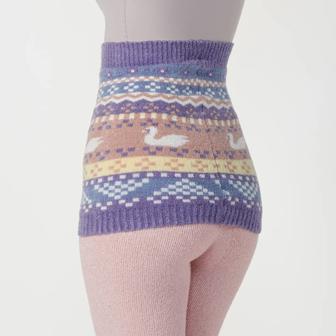 【SALE】スロギー  “ほっ”とあったか(ニット柄) ハラマキ, パープル, model image number 3
