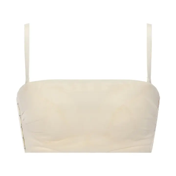 AMOSTYLEバンドゥ ブラジャー(ストラップ取り外し可) レイシーグロウ, ホワイト, product image number 0