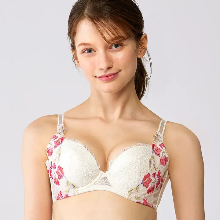 【SALE】天使のブラ スリムライン レッドレーベル バイ トリンプ0118 ブラジャー, ホワイト, model image number 0