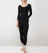 【SALE】あったかフィットインナー5370 8分袖トップ, ブラック, model image number 1