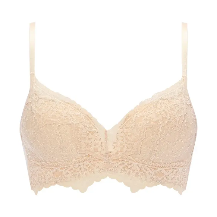 Daily Plus らくふわノンワイヤー ブラ＆ショーツセット, ベージュ, product image number 0