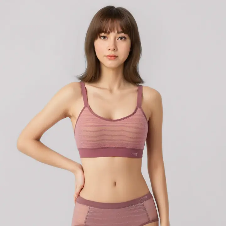 スロギー フリー オールラウンド レース カップ付きハーフトップ, ピンク, model image number 1