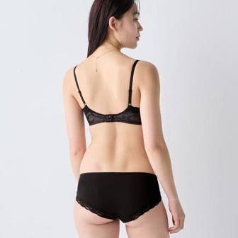 雲ふわりブラ ブラジャー ミスティックローズ, ブラック, model image number 3
