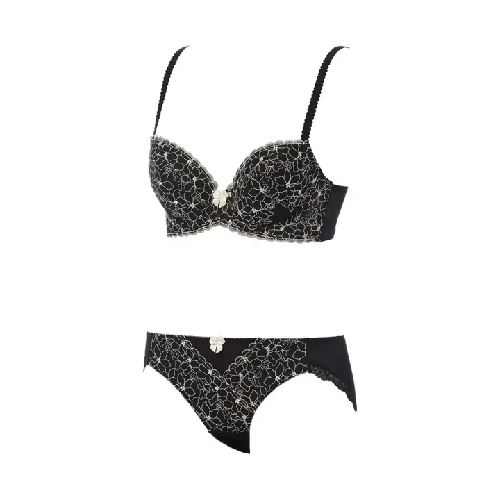 【WEB限定】トリンプ すっきりスムースブラ ブラ＆ショーツセット, ブラック, product image number 3