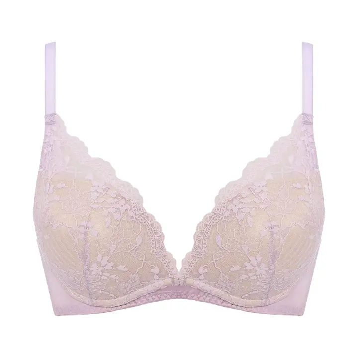 夢みるブラ ノンワイヤー ブラジャー フローラルミスト, パープル, product image number 0
