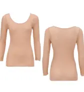 【SALE】薄くて軽い インナー5170 8分袖トップ, ブラウン, product image number 2