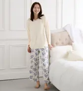 リラックスジャージーパジャマ, ホワイト, model image number 1