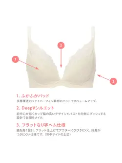 【WEB/アウトレット限定】チャーミングラマー(R)スリムラインDeepV ラインアートステッチ