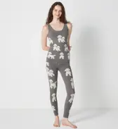 【SALE】スロギー &ldquo;ほっ&rdquo;とアイテム 9分丈ニットパンツ, ホワイト, model image number 1