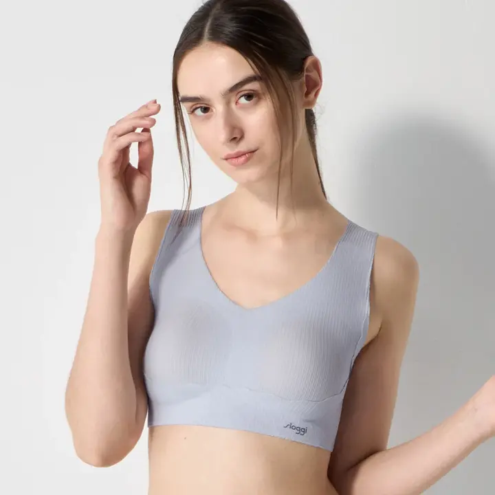 スロギー ゼロフィール ハーフトップ ナイトブラ, グレー, model image number 0