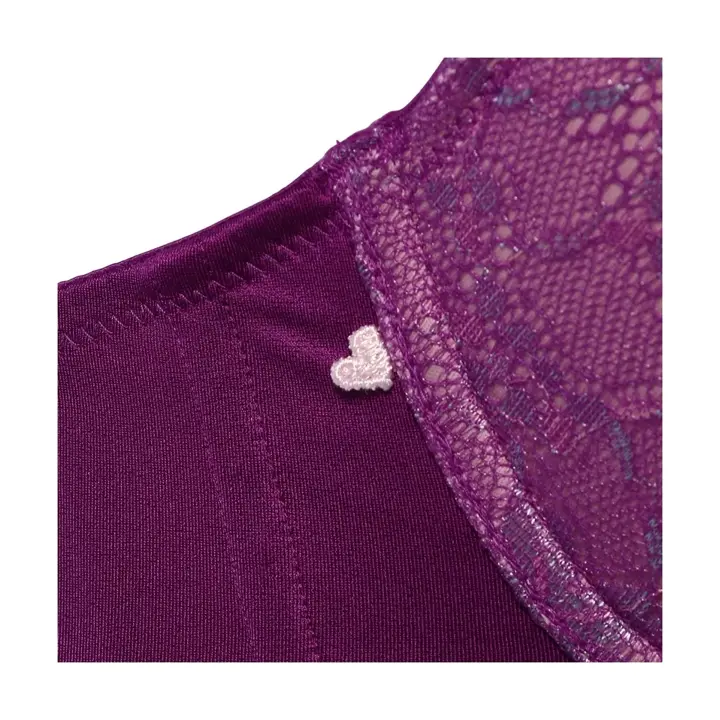 夢みるブラ(R) ノンワイヤー ブラ＆ショーツセット ドリームデイリリー【一部カラーSALE】, パープル, product image number 2