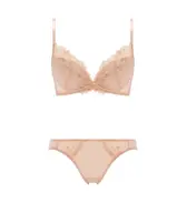 Daily AMOSTYLE デコルテビューティーブラ ブラ＆ショーツセット フローラルハーモニー, ピンク, product image number 1