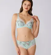 トリンプ プレミアム ゴールドレーベル4005 はきこみ深めショーツ(ミディ), ブルー, model image number 1