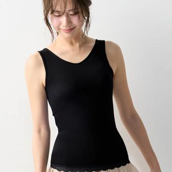 タンクトップ ベーシックインナー, ブラック, model