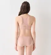 【SALE】美姿勢サポートブラ ブラジャー ヒーリングウェーブ, ベージュ, model image number 3