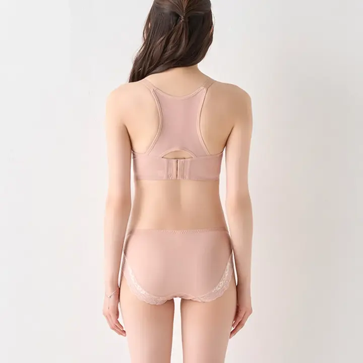 美姿勢サポートブラ ブラジャー ヒーリングウェーブ, ベージュ, model image number 3