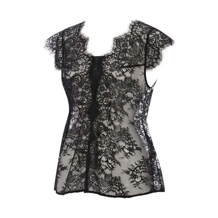 フロラーレ リュクス5025 フレンチ袖トップ, ブラック, product image number 2