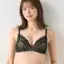 チャーミングラマー スリムライン DeepV ブラジャー ヴィンテージクロス, ブラック, model image number 1