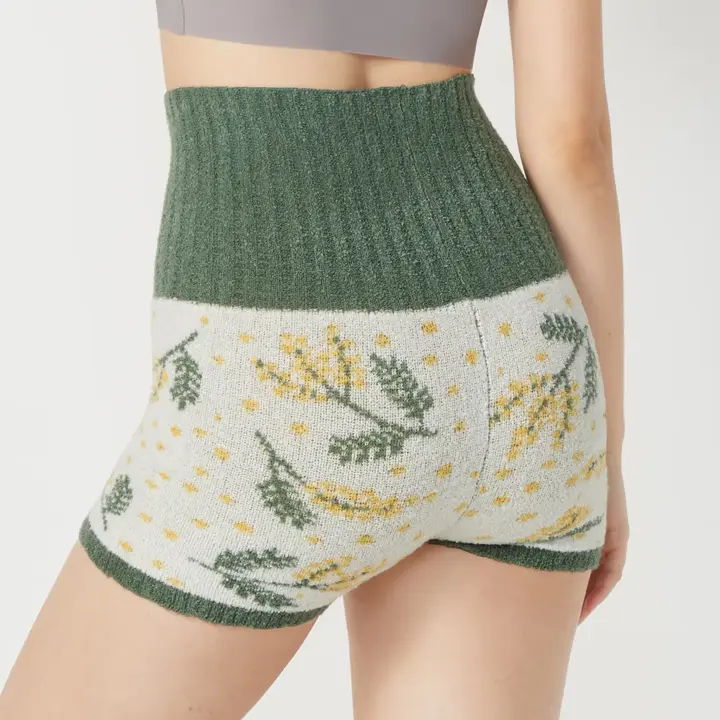 【SALE】スロギー “ほっ”とあったか(ニット柄) ハラマキ付きニットパンツ, グリーン, model image number 2