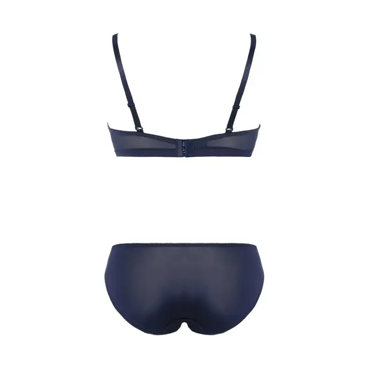 きゅっと寄せブラ ブラ＆ショーツセット デイジーレース【一部カラーSALE】, ブルー, product image number 4
