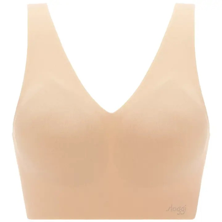 スロギー ゼロフィール(R) 綿混 ハーフトップ Vネック, ベージュ, product image number 0