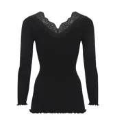 9分袖トップ 保湿インナー, ブラック, product image number 3