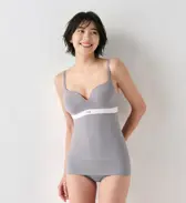 スロギー ゴーコットン カップ付きキャミソール, グレー, model image number 1