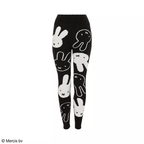 【SALE】スロギー ミッフィーコラボ あったか 9分丈ニットパンツ, ブラック, product image number 0